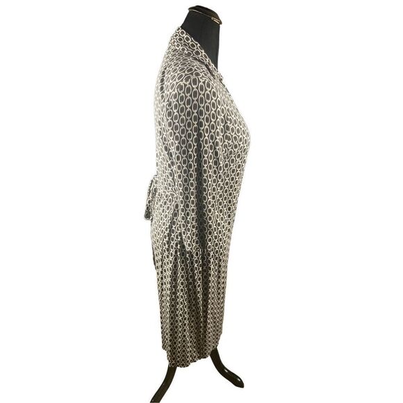 Ann Taylor surplice espresso brown chain wrap cotton collar dress size 6 - Picture 4 of 6